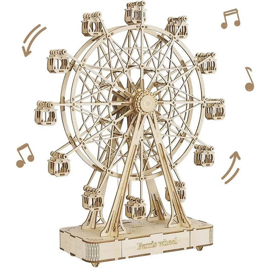FERTIG-E4-3D Riesenrad Holzmodell Spieluhr