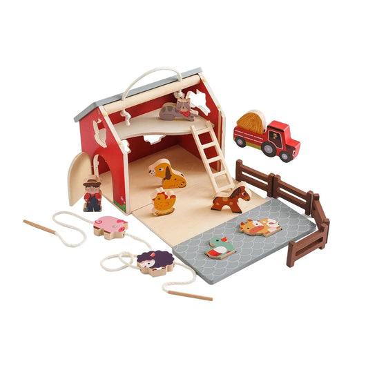 FERTIG-C42-Calandis Holz Bauernhof Montessori Spielzeug