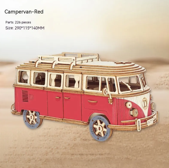 DIY Wooden 3D Camper Puzzle