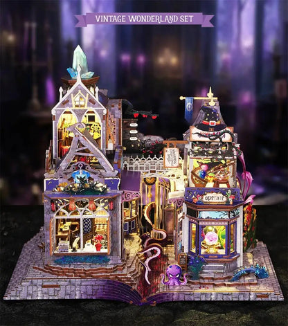 C26-PRODUKT-DSERS-26 - NEW DIY Wooden The Gate of Secret Realm House Figurines Miniature Kits With LED Lights Home Decoration For Adult Handmade Gifts