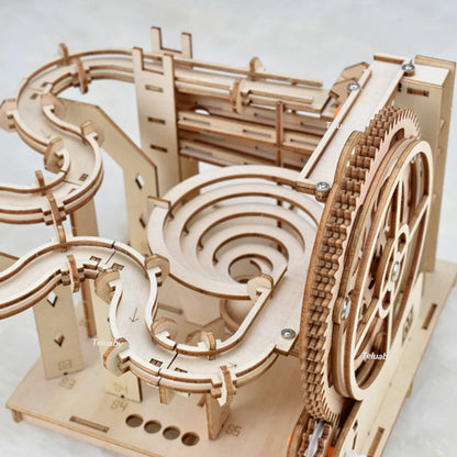 DSERS-31+32 - 3d Wooden Puzzle Marble Runs Mechanical Puzzles Self Assembly Toy STEAM Educational Toys Model Building Kits for Kids Adult Gift