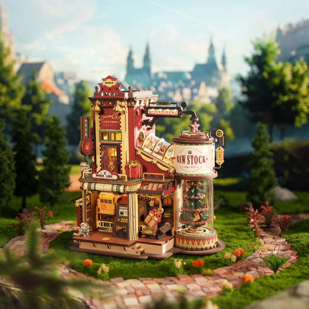 D-18 - Traumgeschenk-Fabrik - Bewegliches 3D Holzpuzzle mit Musikbox