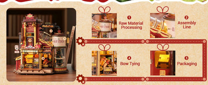 DSERS-18A - Robotime Rokr Wooden Music Box Christmas Dream Gift Factory 3D Wooden Puzzles Wooden Model Kits Build Best Gifts for Kids Adults