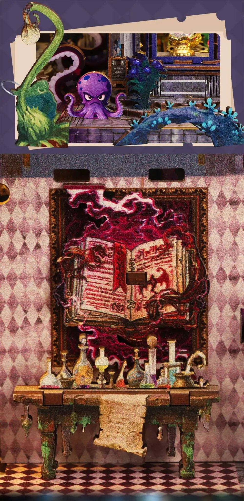 C26-PRODUKT-DSERS-26 - NEW DIY Wooden The Gate of Secret Realm House Figurines Miniature Kits With LED Lights Home Decoration For Adult Handmade Gifts