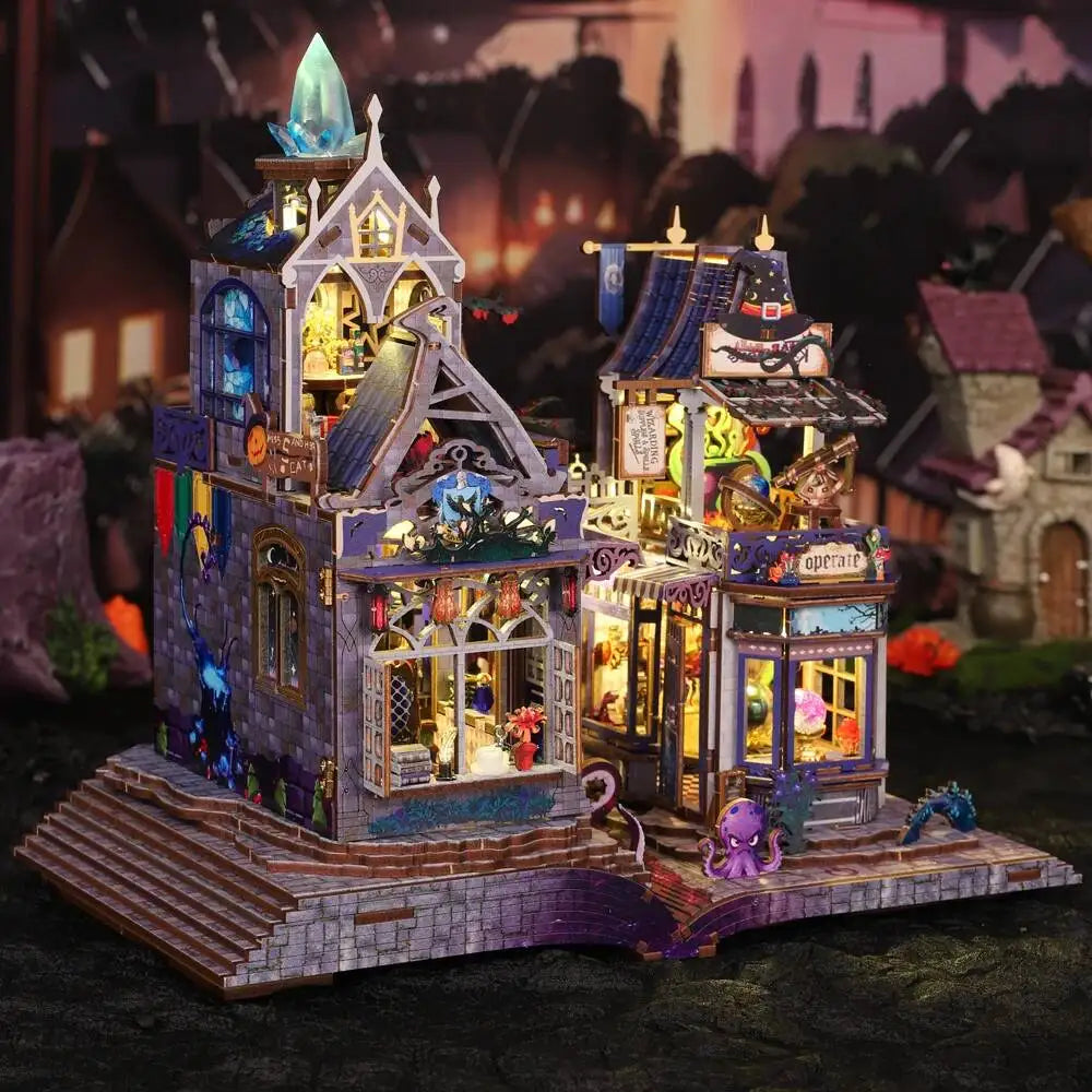C26-PRODUKT-DSERS-26 - NEW DIY Wooden The Gate of Secret Realm House Figurines Miniature Kits With LED Lights Home Decoration For Adult Handmade Gifts