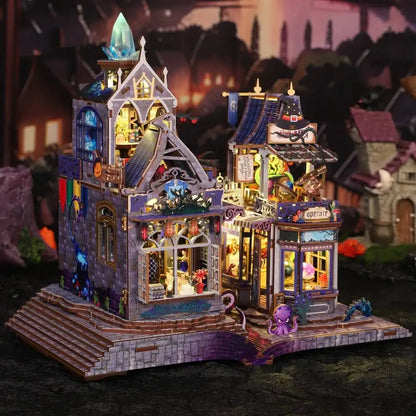 C26-PRODUKT-DSERS-26 - NEW DIY Wooden The Gate of Secret Realm House Figurines Miniature Kits With LED Lights Home Decoration For Adult Handmade Gifts