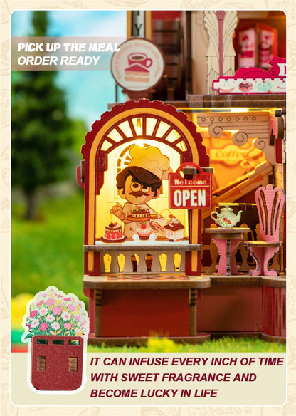 C23-PRODUKT-DSERS-23 - NEW Dessert Atelier DIY Wooden Casa House Figurines Miniature Kits With LED Lights Home Desk Decoration For Adult Handmade Gifts