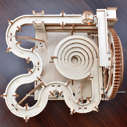 DSERS-31+32 - 3d Wooden Puzzle Marble Runs Mechanical Puzzles Self Assembly Toy STEAM Educational Toys Model Building Kits for Kids Adult Gift