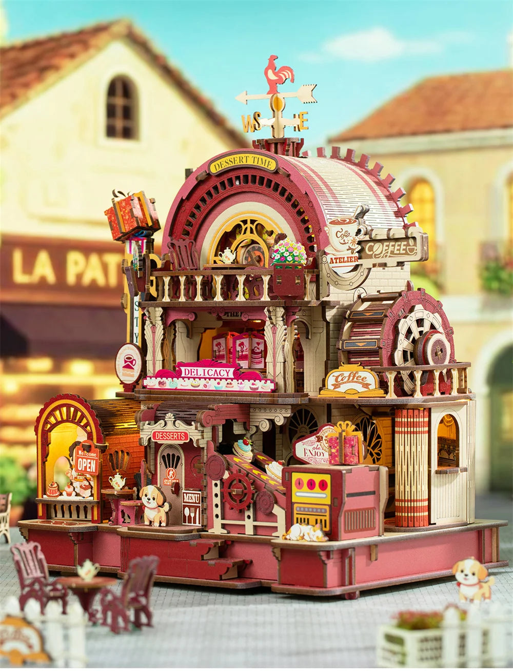 C23-PRODUKT-DSERS-23 - NEW Dessert Atelier DIY Wooden Casa House Figurines Miniature Kits With LED Lights Home Desk Decoration For Adult Handmade Gifts