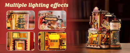 DSERS-18A - Robotime Rokr Wooden Music Box Christmas Dream Gift Factory 3D Wooden Puzzles Wooden Model Kits Build Best Gifts for Kids Adults