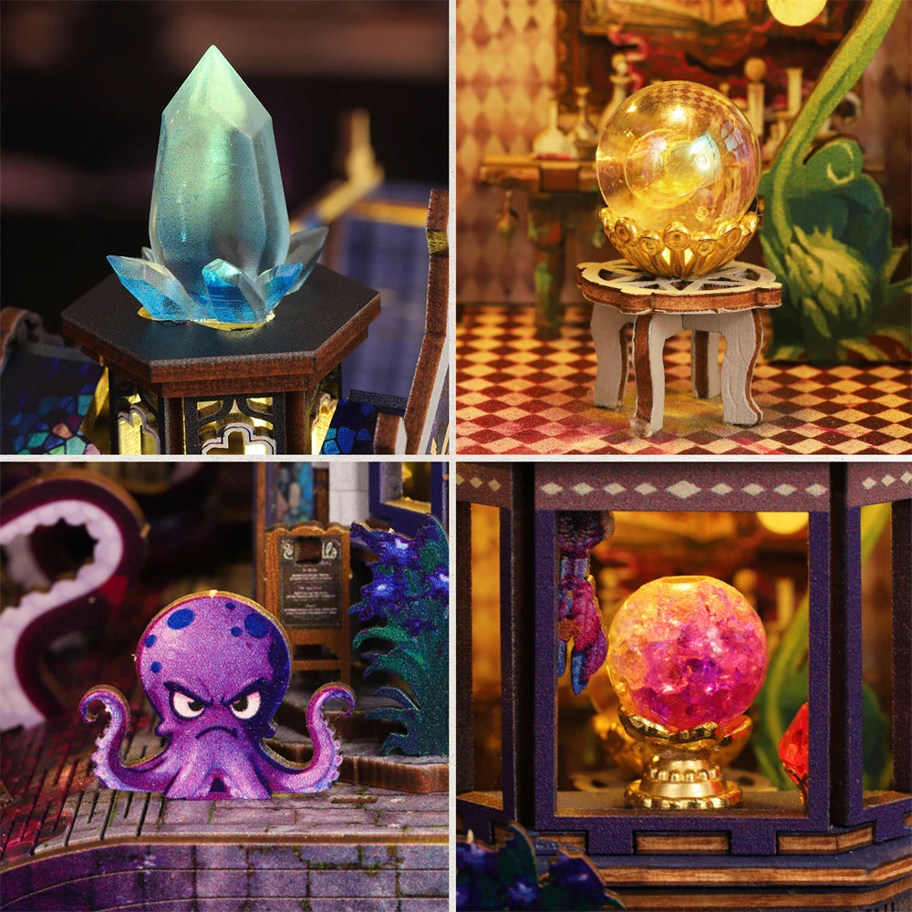 C26-PRODUKT-DSERS-26 - NEW DIY Wooden The Gate of Secret Realm House Figurines Miniature Kits With LED Lights Home Decoration For Adult Handmade Gifts