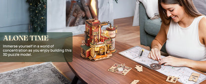D-18 - Traumgeschenk-Fabrik - Bewegliches 3D Holzpuzzle mit Musikbox