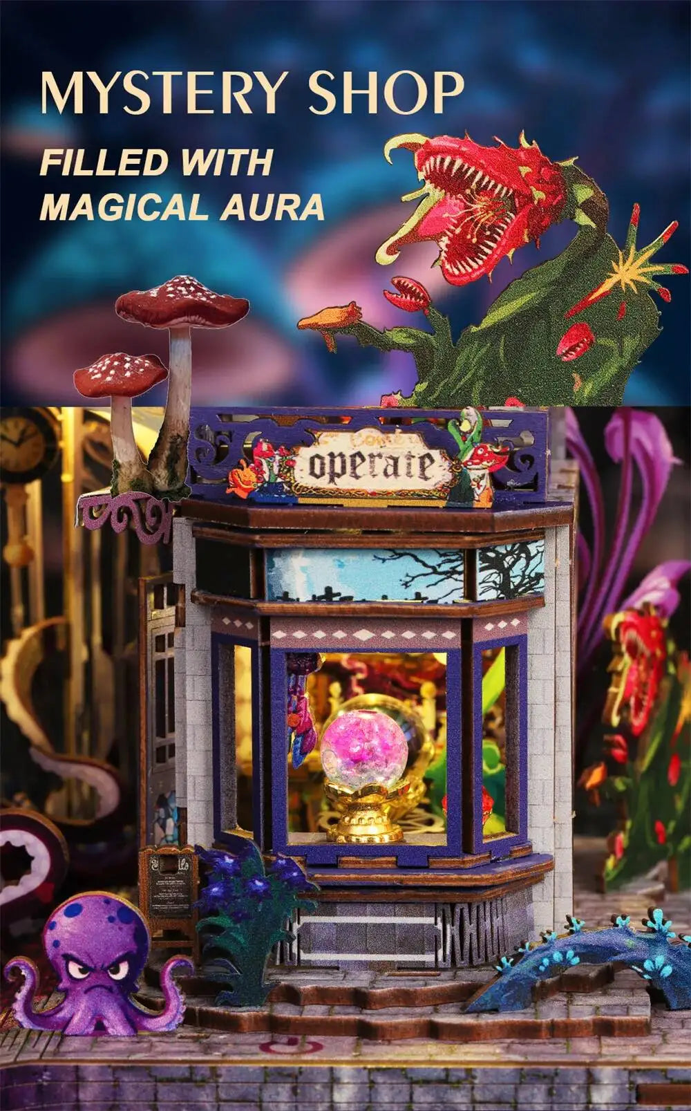 C26-PRODUKT-DSERS-26 - NEW DIY Wooden The Gate of Secret Realm House Figurines Miniature Kits With LED Lights Home Decoration For Adult Handmade Gifts