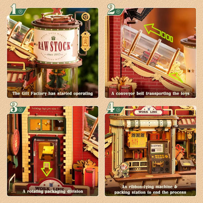 DSERS-18A - Robotime Rokr Wooden Music Box Christmas Dream Gift Factory 3D Wooden Puzzles Wooden Model Kits Build Best Gifts for Kids Adults