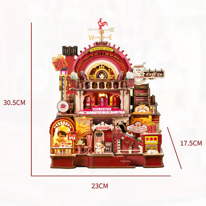 C23-PRODUKT-DSERS-23 - NEW Dessert Atelier DIY Wooden Casa House Figurines Miniature Kits With LED Lights Home Desk Decoration For Adult Handmade Gifts