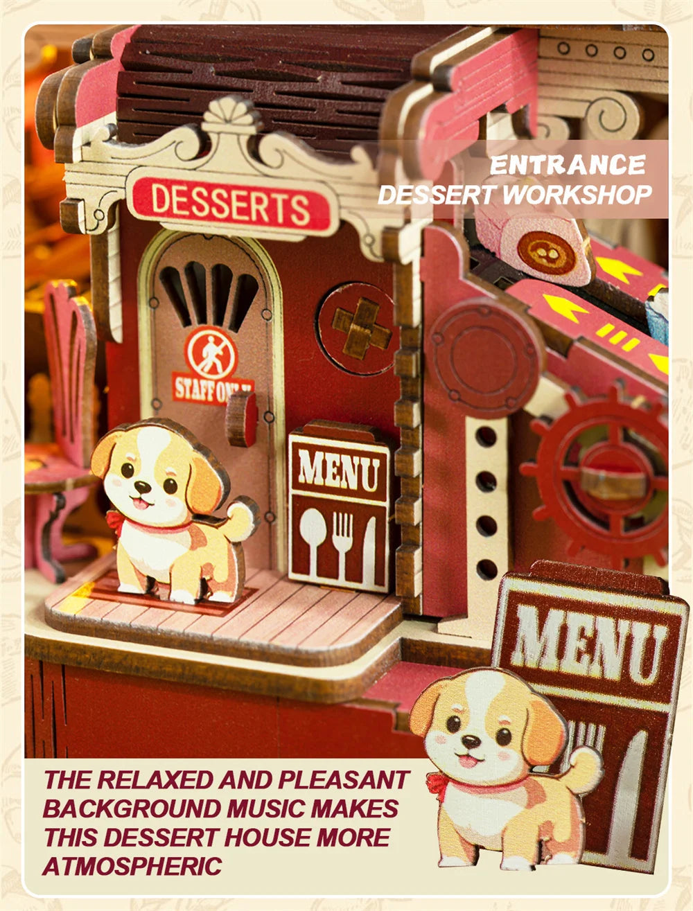 C23-PRODUKT-DSERS-23 - NEW Dessert Atelier DIY Wooden Casa House Figurines Miniature Kits With LED Lights Home Desk Decoration For Adult Handmade Gifts