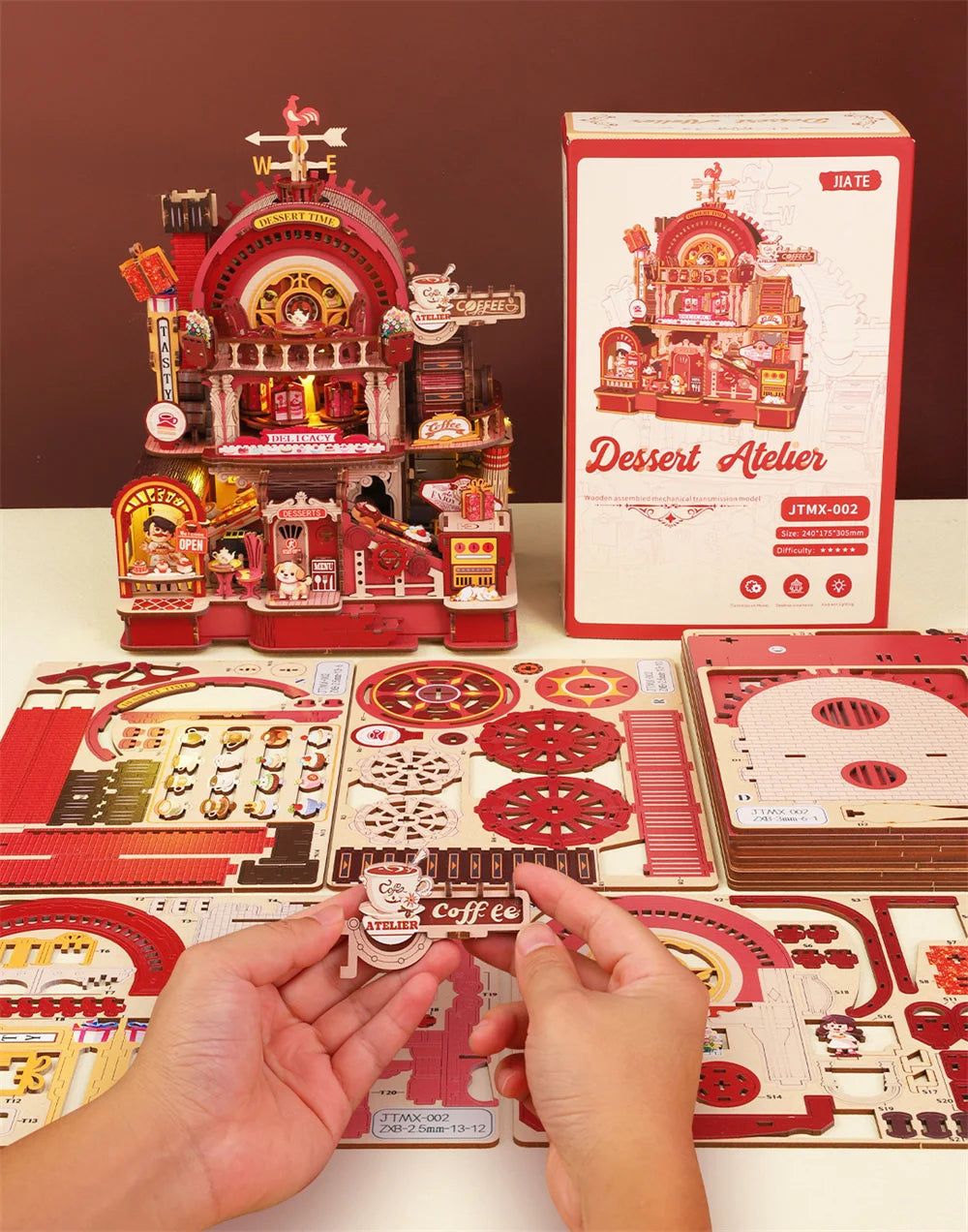 C23-PRODUKT-DSERS-23 - NEW Dessert Atelier DIY Wooden Casa House Figurines Miniature Kits With LED Lights Home Desk Decoration For Adult Handmade Gifts
