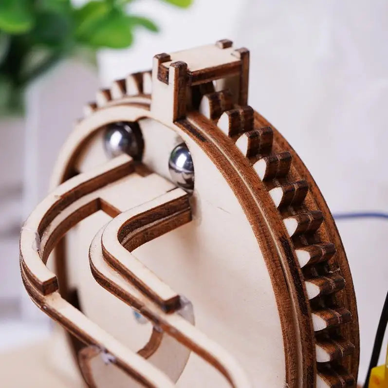 DSERS-31+32 - 3d Wooden Puzzle Marble Runs Mechanical Puzzles Self Assembly Toy STEAM Educational Toys Model Building Kits for Kids Adult Gift