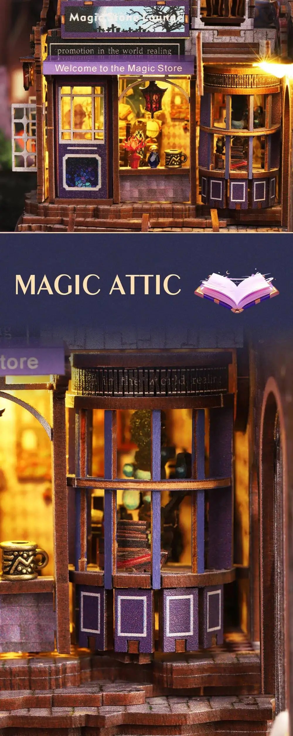 C26-PRODUKT-DSERS-26 - NEW DIY Wooden The Gate of Secret Realm House Figurines Miniature Kits With LED Lights Home Decoration For Adult Handmade Gifts