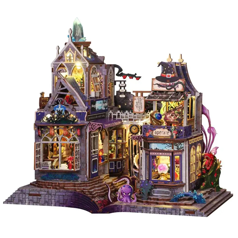 C26-PRODUKT-DSERS-26 - NEW DIY Wooden The Gate of Secret Realm House Figurines Miniature Kits With LED Lights Home Decoration For Adult Handmade Gifts