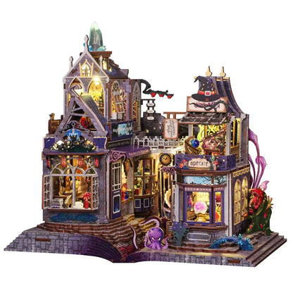 C26-PRODUKT-DSERS-26 - NEW DIY Wooden The Gate of Secret Realm House Figurines Miniature Kits With LED Lights Home Decoration For Adult Handmade Gifts