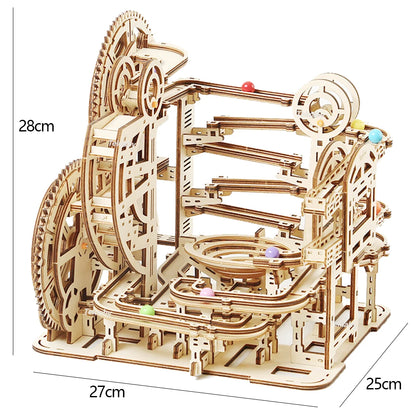 DSERS-31+32 - 3d Wooden Puzzle Marble Runs Mechanical Puzzles Self Assembly Toy STEAM Educational Toys Model Building Kits for Kids Adult Gift