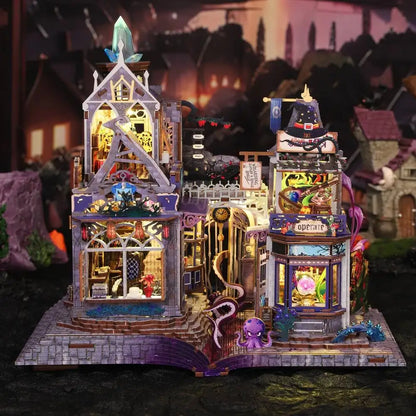 C26-PRODUKT-DSERS-26 - NEW DIY Wooden The Gate of Secret Realm House Figurines Miniature Kits With LED Lights Home Decoration For Adult Handmade Gifts