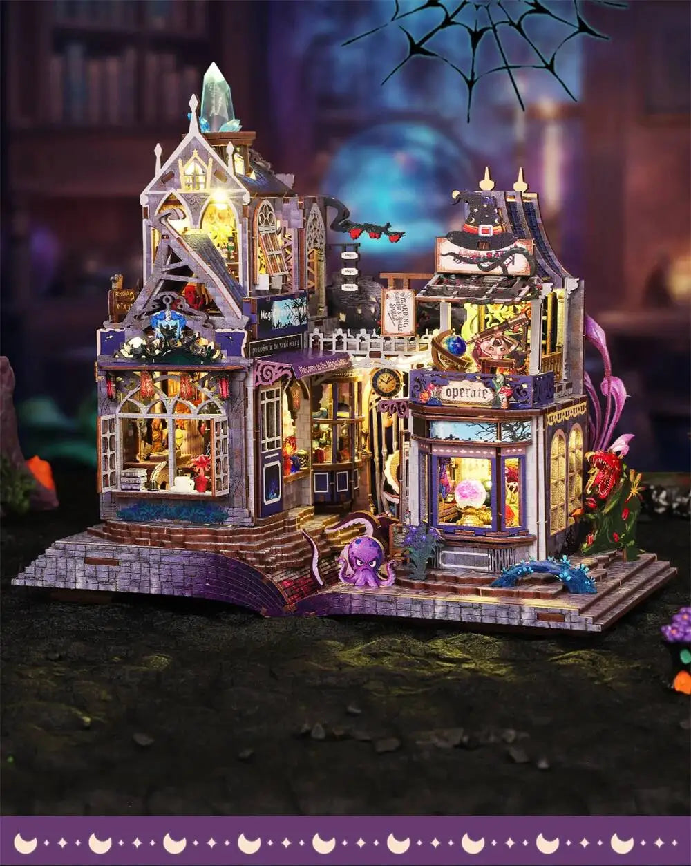 C26-PRODUKT-DSERS-26 - NEW DIY Wooden The Gate of Secret Realm House Figurines Miniature Kits With LED Lights Home Decoration For Adult Handmade Gifts