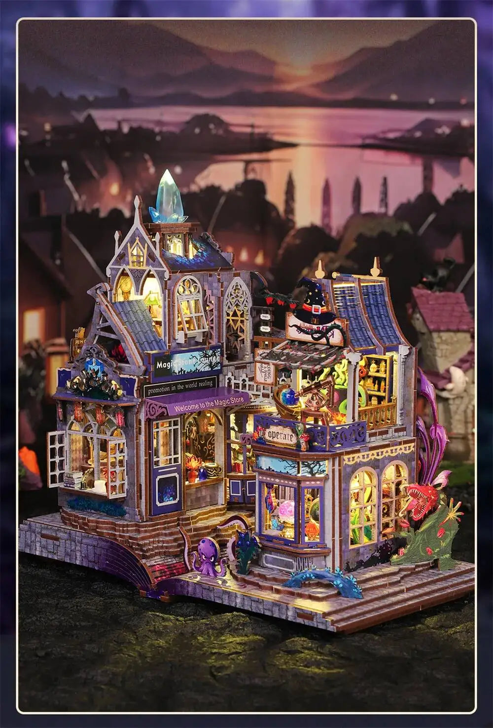 C26-PRODUKT-DSERS-26 - NEW DIY Wooden The Gate of Secret Realm House Figurines Miniature Kits With LED Lights Home Decoration For Adult Handmade Gifts