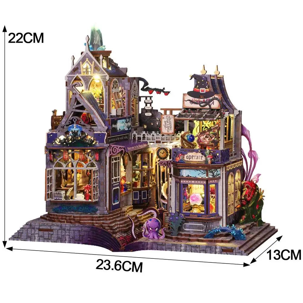 C26-PRODUKT-DSERS-26 - NEW DIY Wooden The Gate of Secret Realm House Figurines Miniature Kits With LED Lights Home Decoration For Adult Handmade Gifts