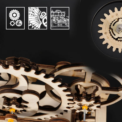 DSERS-31+32 - 3d Wooden Puzzle Marble Runs Mechanical Puzzles Self Assembly Toy STEAM Educational Toys Model Building Kits for Kids Adult Gift