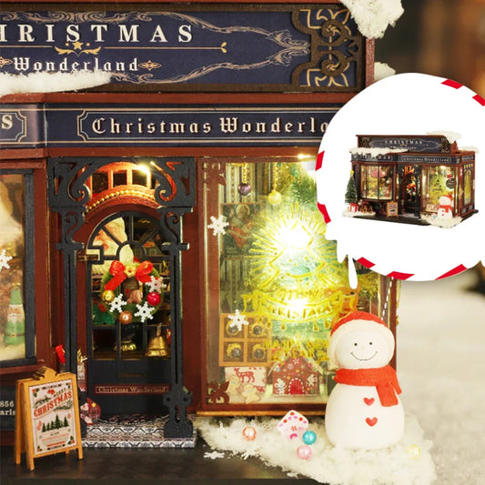 C25-PRODUKT-DSERS-25 - DIY Merry Christmas Handmade Miniature Model Kit Wonderland Dollhouses With LED Light Christmas Gifts Home Decoration Ornaments