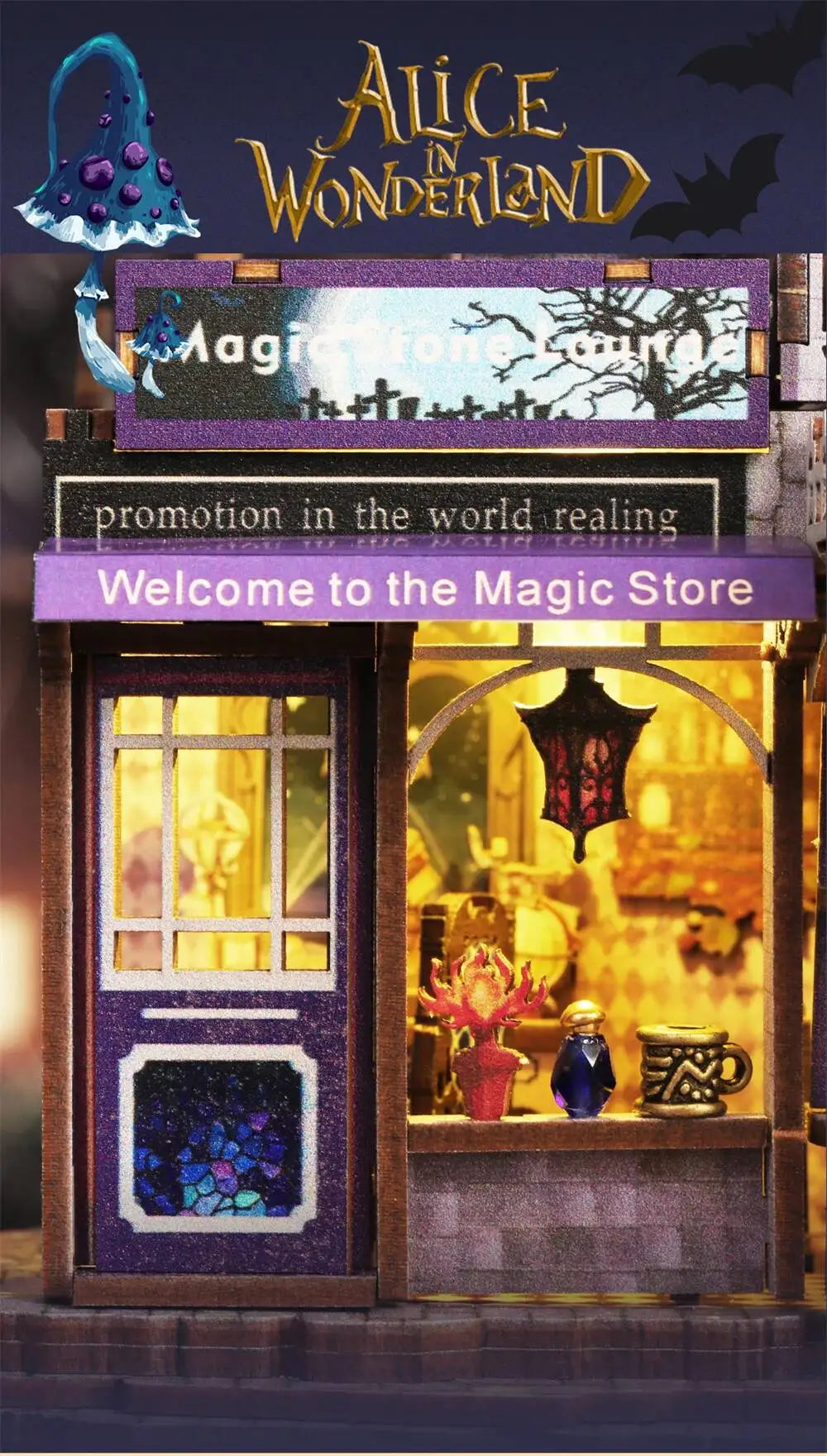 C26-PRODUKT-DSERS-26 - NEW DIY Wooden The Gate of Secret Realm House Figurines Miniature Kits With LED Lights Home Decoration For Adult Handmade Gifts