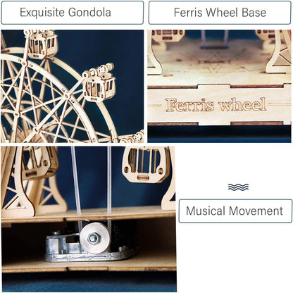 ZENDROP - DIY Wooden Music Ferris Wheel Puzzle Toy Model