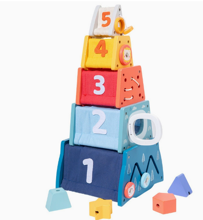 ZENDROP - Montessori Wooden 5-in-1 Educational Toy