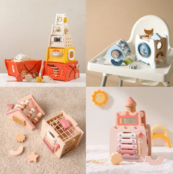 ZENDROP - Montessori Wooden 5-in-1 Educational Toy