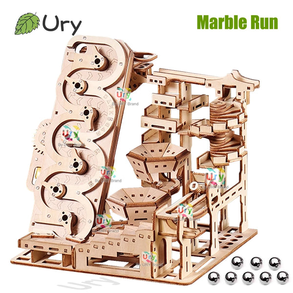 Holz-Rätsel Kugelbahn-Set