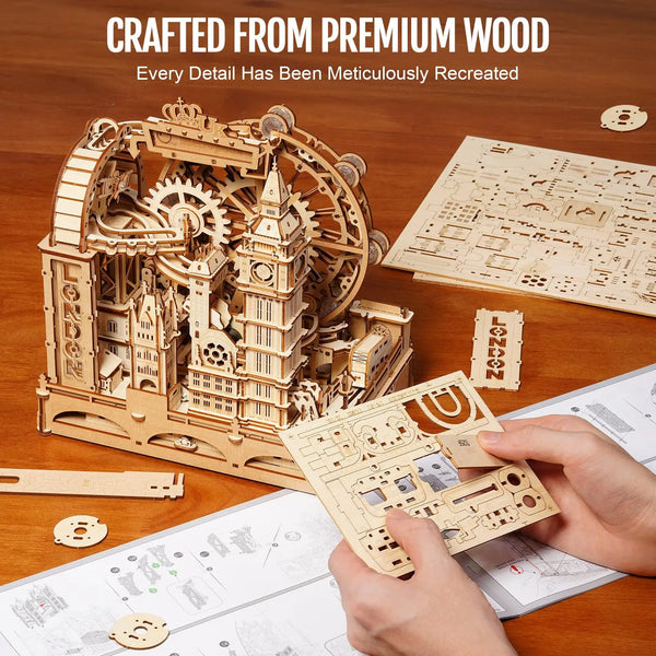 London Marmorbahn Bau-Kunst Set Holzmodell Mechanik